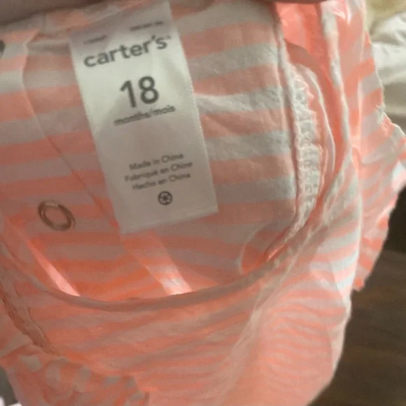 18m bundle pink heart overall, striped romper and delicate dress - Picture 10 of 10